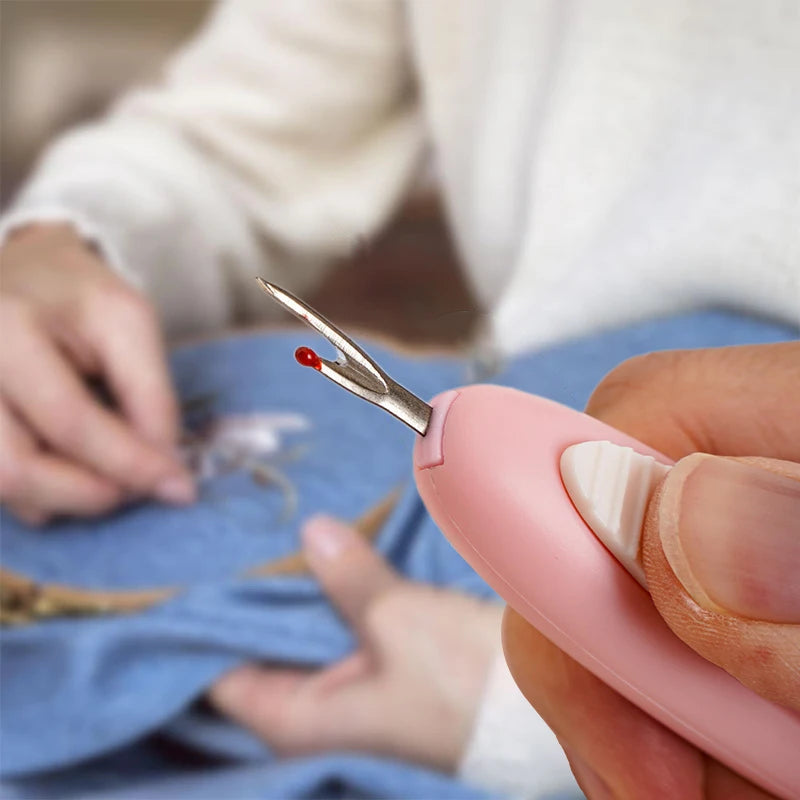 2 In 1 Needle Threader Seam Ripper, 2 In 1 Automatic Needle Threaders Seam Ripper, For Fast Threading & Seam Removal Zpaxo