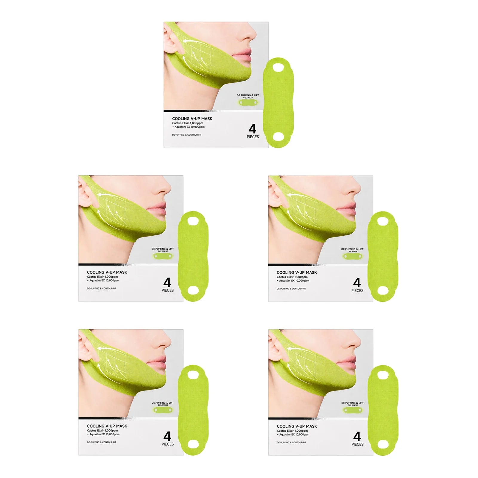 Hoygi Cooling V-Up Face Lifting Mask | V-Shape Chin Firming Patch Face Lifting Mask Zpaxo 20pieces