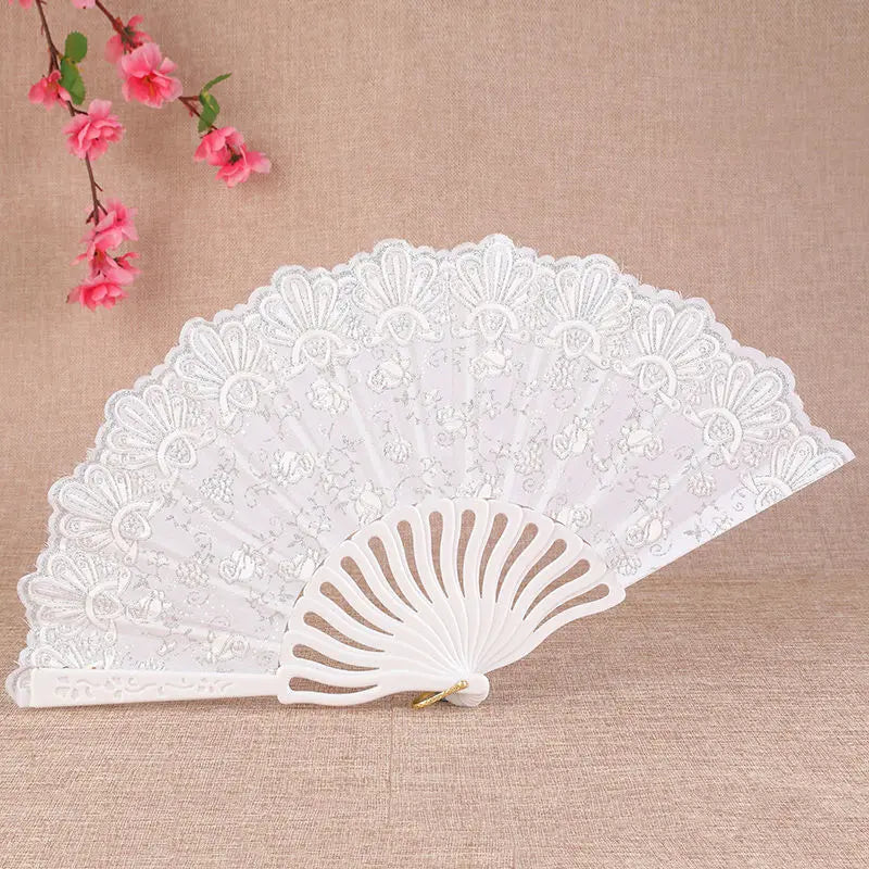 Rose Folding Fan – Ancient Style Dance, Wedding & Party Fan