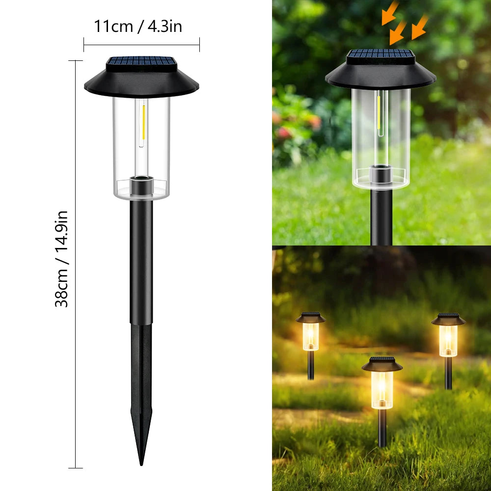 Solar Pathway Lights Outdoor Waterproof 1-4PCS Garden Landscape Lights Tungsten Lamp for Yard Lawn Walkway Path Decor ﻿ Zpaxo Style A 1PC