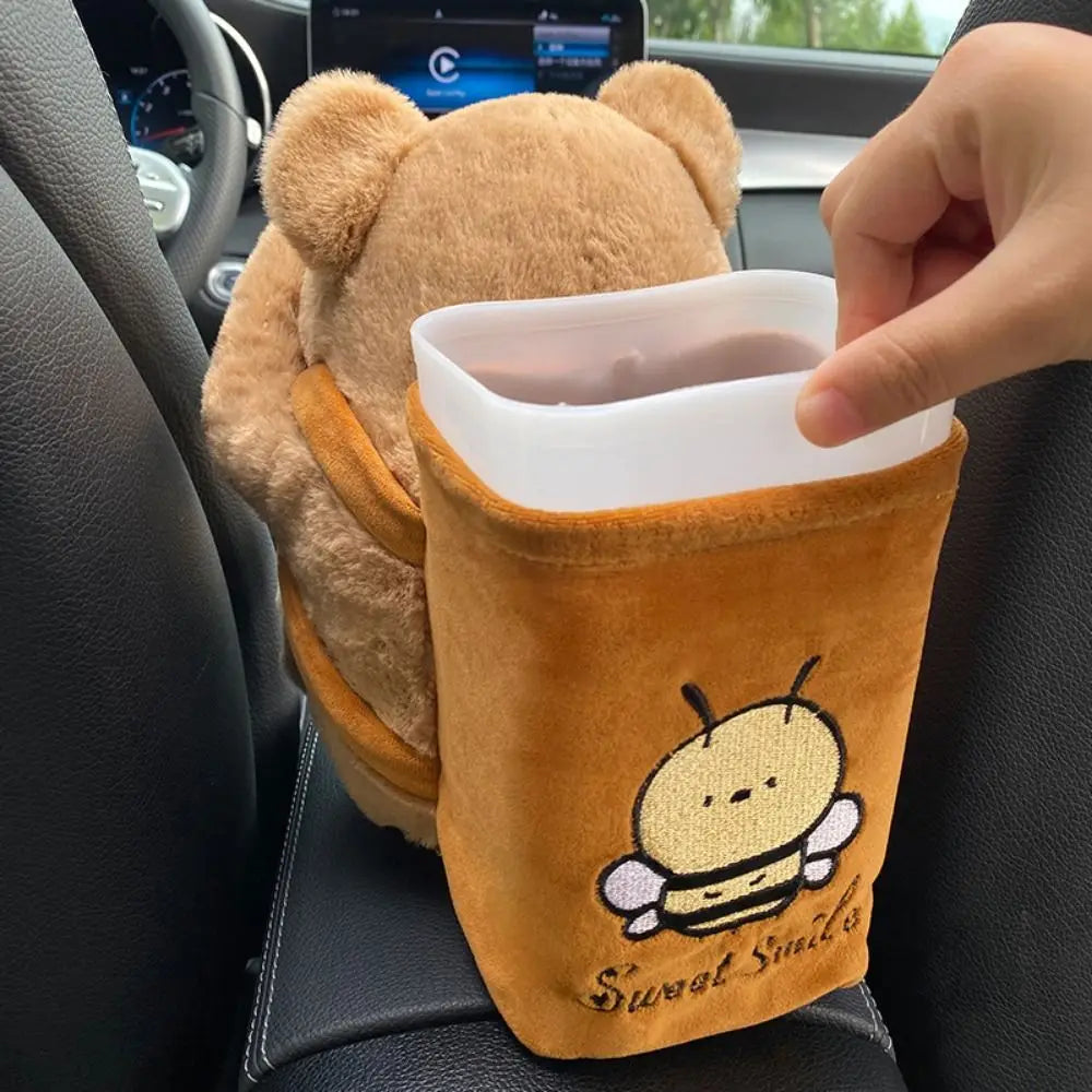 Eye-covering Bear 2-in-1 Car Tissue Box Removable Space Saving Cute Zpaxo