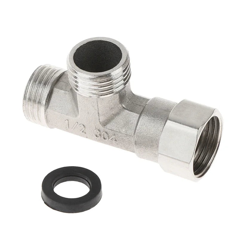 G1 2 T-valve Toilet Dispenser Diverter Valve Three-way Water Pipe Zpaxo