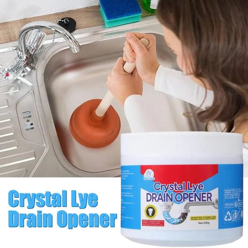 Crystal Lye Drain Opener Sodium Hydroxide Powerful Unclogs Bathroom