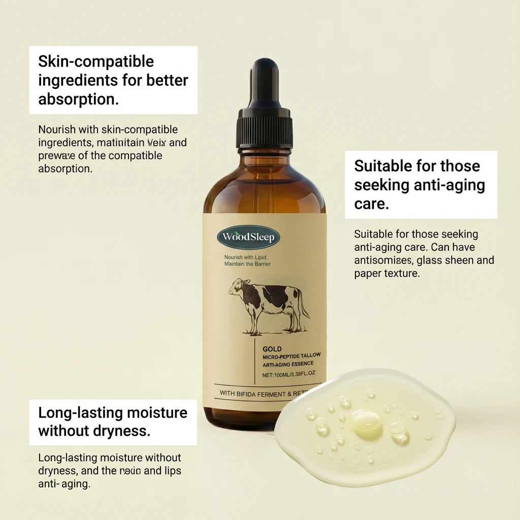 Beef Tallow Firming Serum Retinol Fade Fine Lines Smoothing Brightening Glowing Tighten Anti-aging Moisturizing Facial Serum Zpaxo