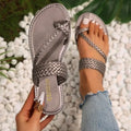 Women Slippers Summer Flat Beach Flip Flops Fashion Clip Toe Sandals Zpaxo GRAY 36