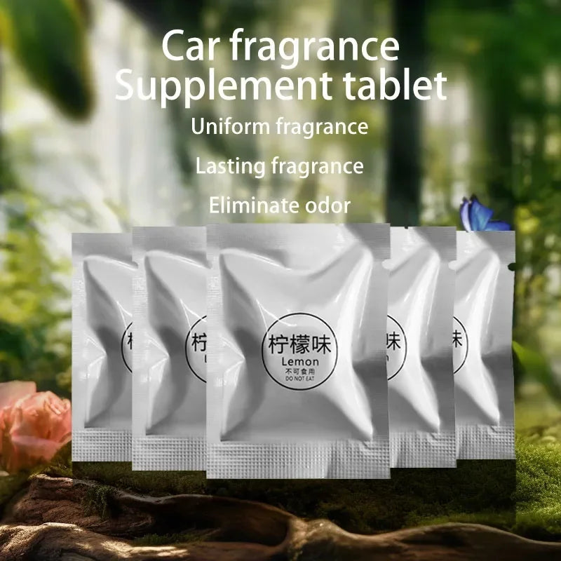 5-10PCS Car Air Outlet Aromatherapy Tablets Air Outlet Supplement Tablets Small Fan Pe Solid Fragrance Tablets Perfume Pads Zpaxo