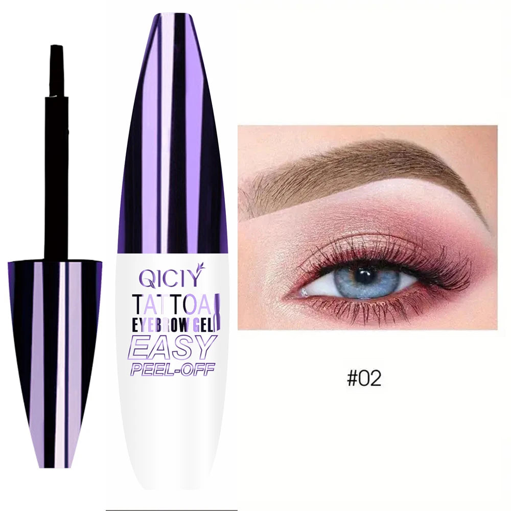 3 Color Semi Permanent Cream Peel-off Eyebrow Gel Quick-Drying Lasting Non-Fading Eyebrow Pencil Natural Brow Tattoo Tint Makeup Zpaxo Q538-102Light Brown