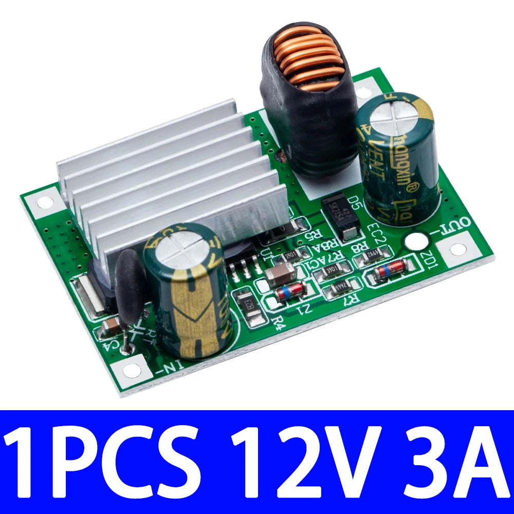 DC-DC Step Down Buck Converter Module - Non-Isolated Power Supply for 9V/12V/24V/36V/48V/72V/84V/120V to 5V/12V 3A Output Zpaxo 1PCS 12V 3A