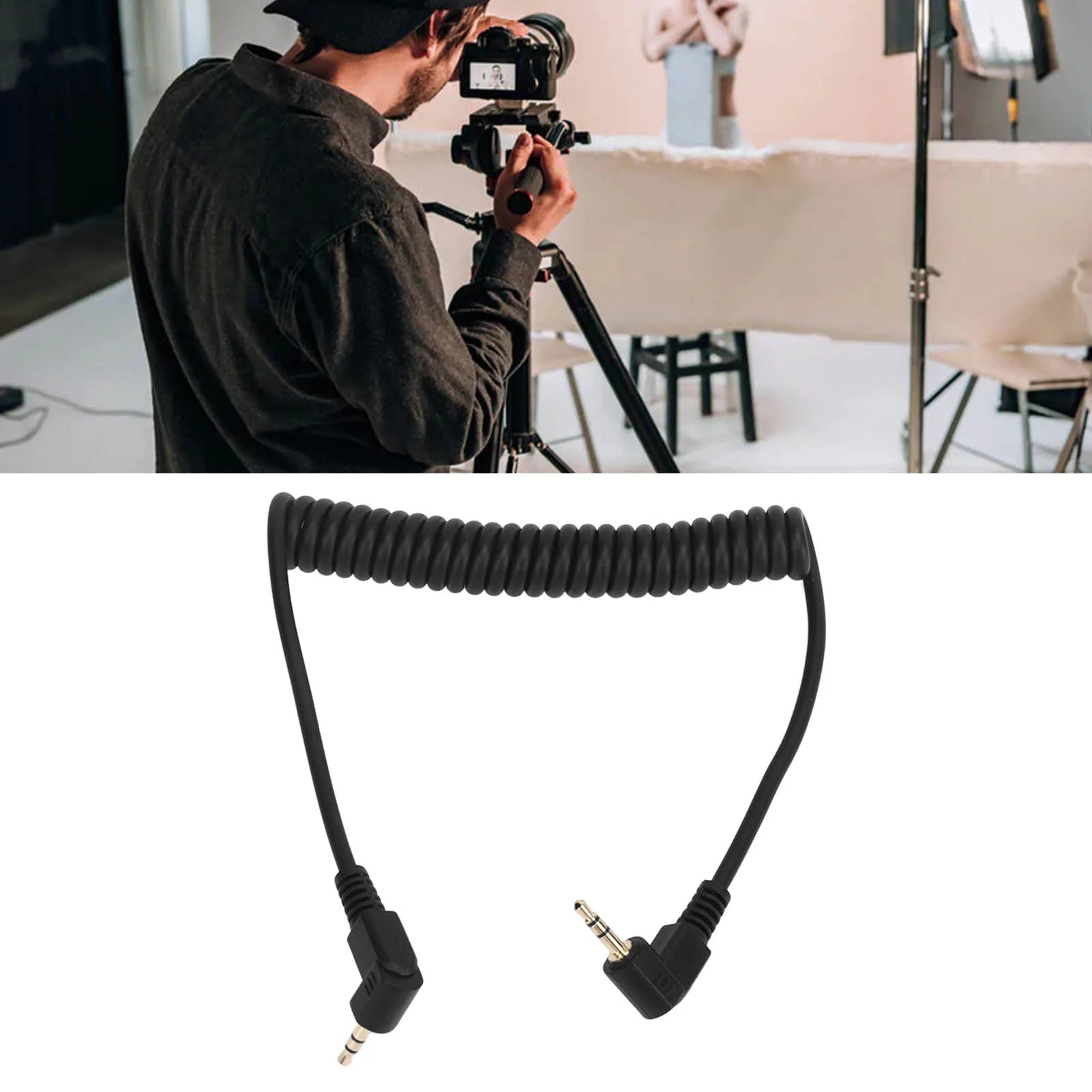 Flash Sync Cable Male Coiled Cord Olympus Camera EM Series DSLR