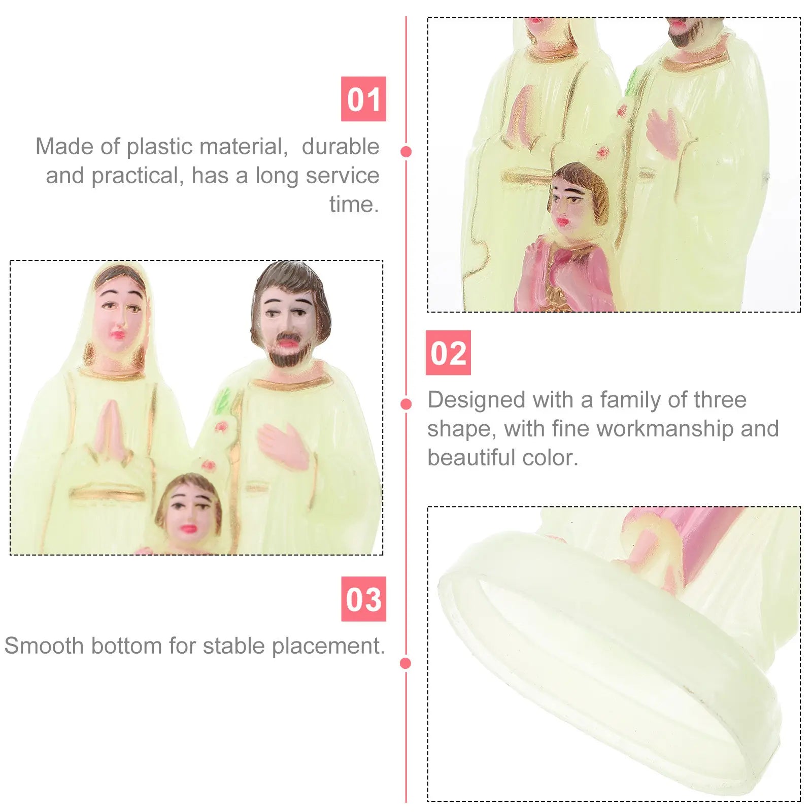 Luminous Family Three Desktop Decoration Plastic Retro Chic Living
