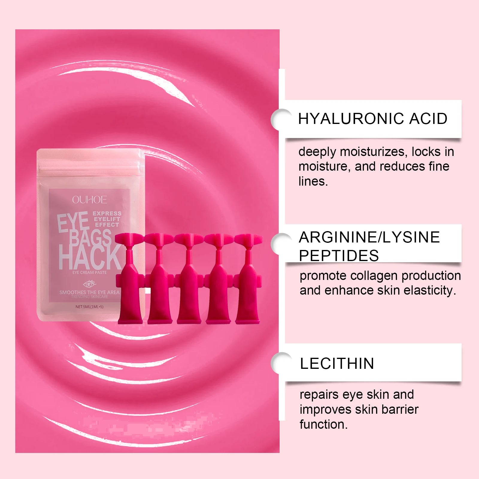OUHOE Nourishing Moisturizing Eye Cream Firms Area Reduces Fine Lines Zpaxo