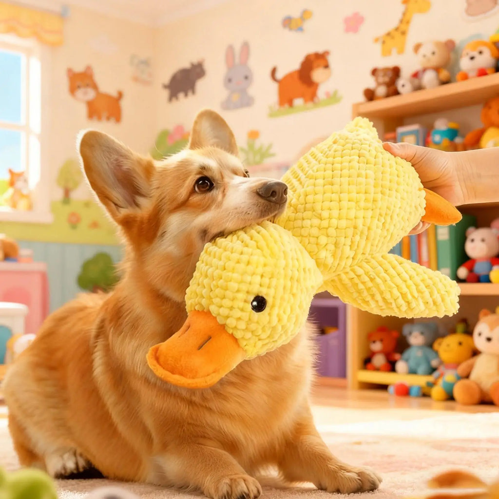 Squeaky Duck Dog Chew Toy Interactive Pet Small Medium Dogs Puppy