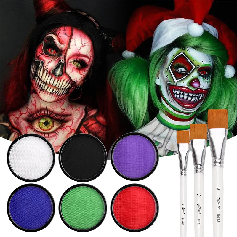 Face Body Painting Palette Non-toxic Safe Monochromatic Water Based Zpaxo