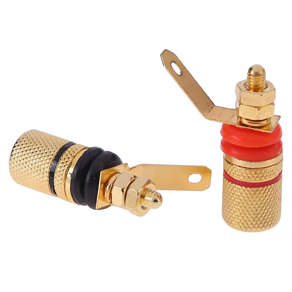 2- Gold Plated Amplifier Speaker Terminal Binding Post Banana Plug Zpaxo