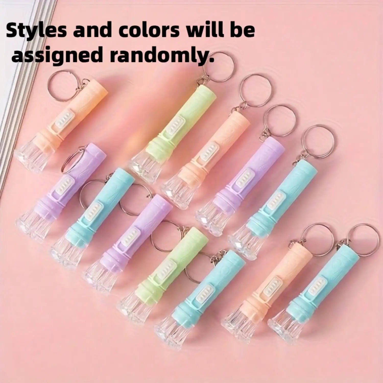 10 20 LED Flashlight Keychain Portable Plastic Key Ring Toy Will Be