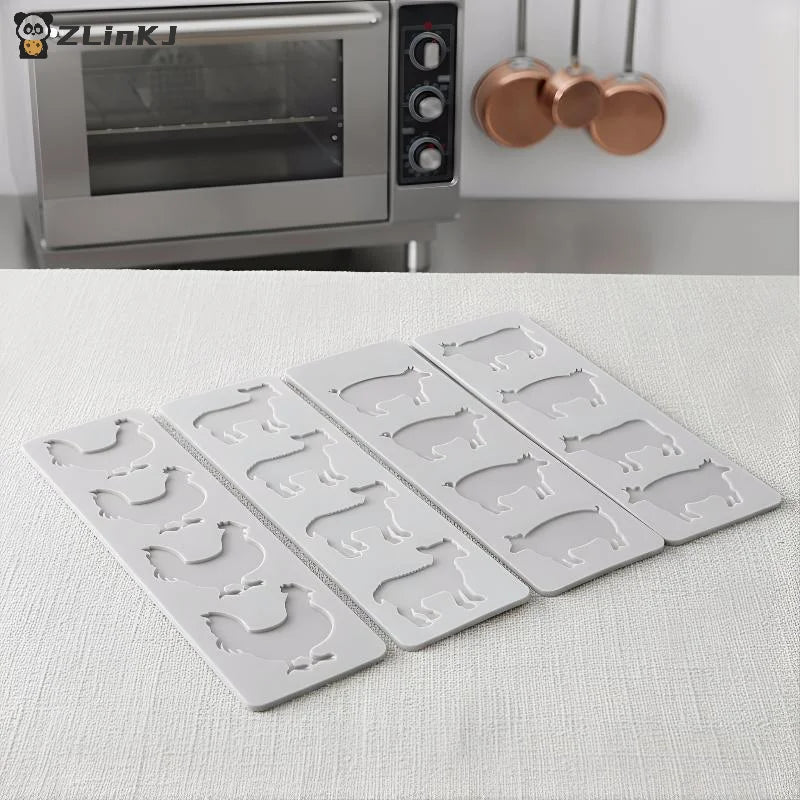 ▶1Pcs Animal Silicone Mold DIY Pig Cow Sheep Chicken Chocolate Fondant Cake Decorating Mould Zpaxo