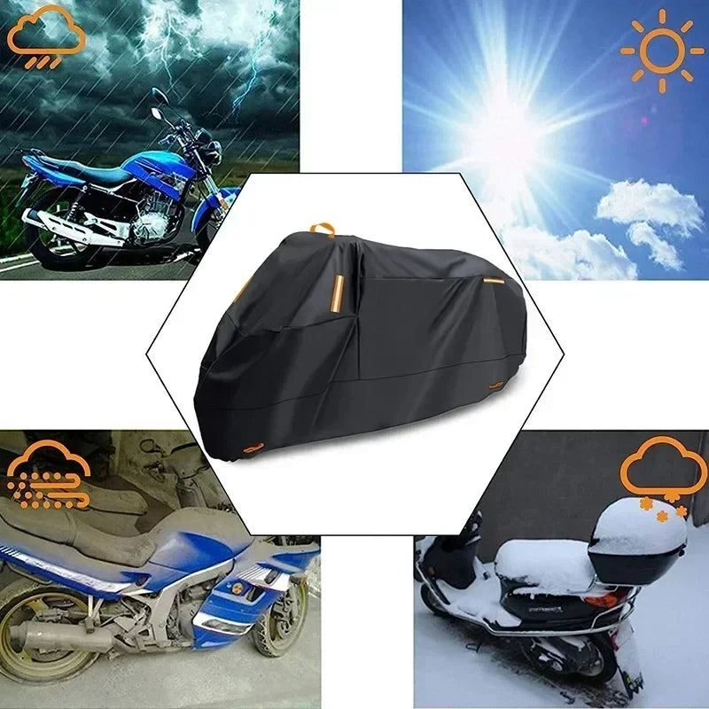 Outdoor Motorcycle Cover Waterproof Thickened Polyester Tarpaulin UV
