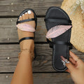 Fish Mouth Open Toe Lightweight Comfortable Rhinestone Embellishment Zpaxo black 42