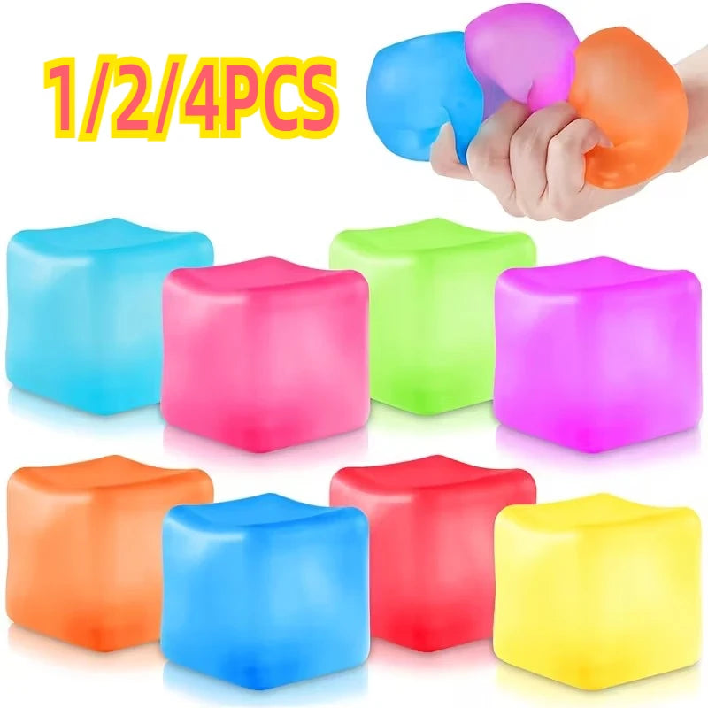 Stress Cube Squishy Fidget Toy – Gel Sensory Calming Cube Sensory Fidget Toy Zpaxo