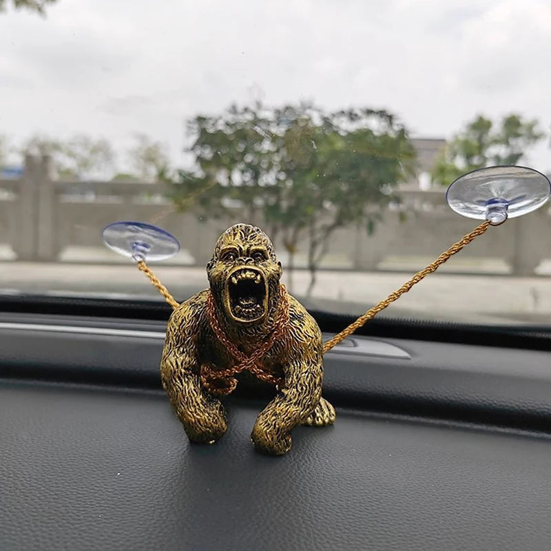 Funny Gorilla Car Dashboard Ornament – Resin Ape Figurine