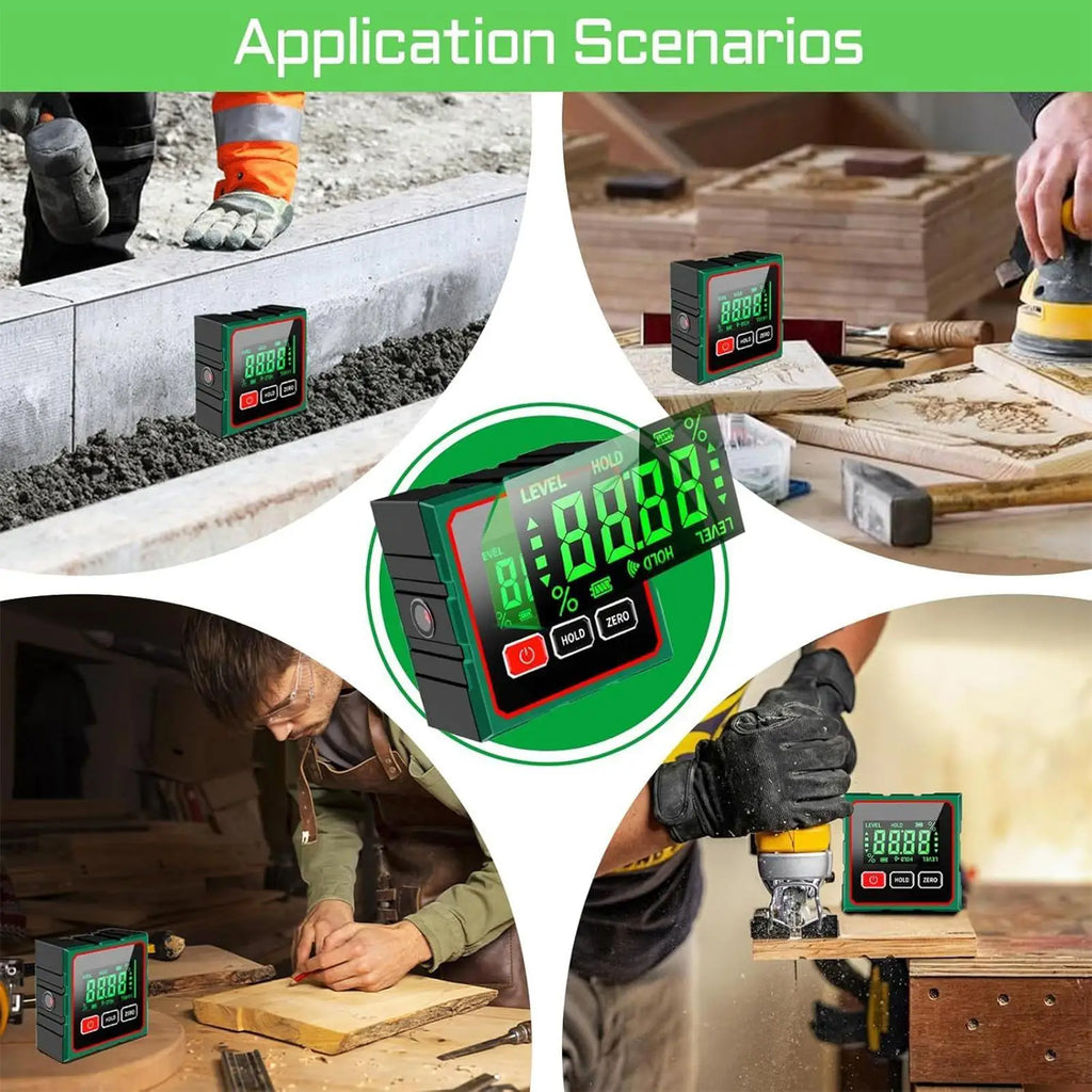 Magnetic Digital Level LCD 4-side Gauge Waterproof Angle Finder