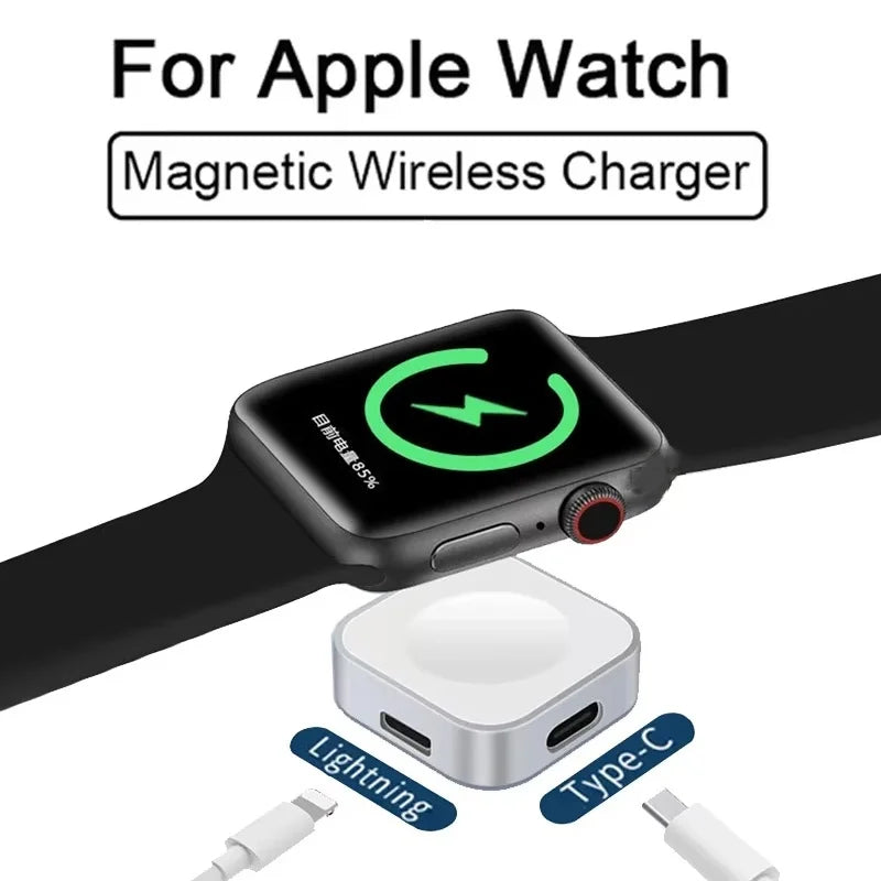 Metal Magnetic For Apple Watch Wireless Charger Smartwatch Charger Apple Watch 9 8 7 6 Type C L Double Port Charger Watch 6 5 4 Zpaxo