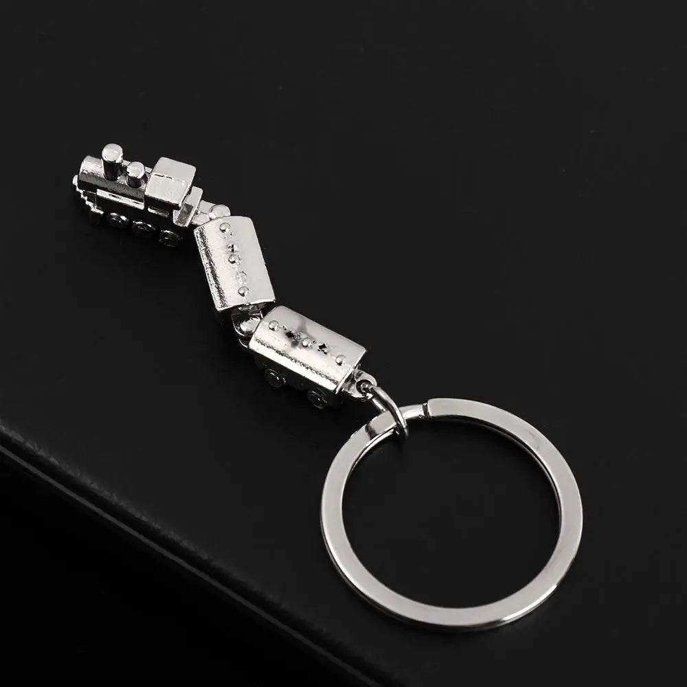 Train Model Mini Train Model Alloy Keychain Metal Movable Joint Movable Joint Train Keyring Alloy Creative Train Model Keychain Zpaxo