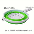Collapsible Silicone Colander Handle Draining Pasta Veggies Fruit