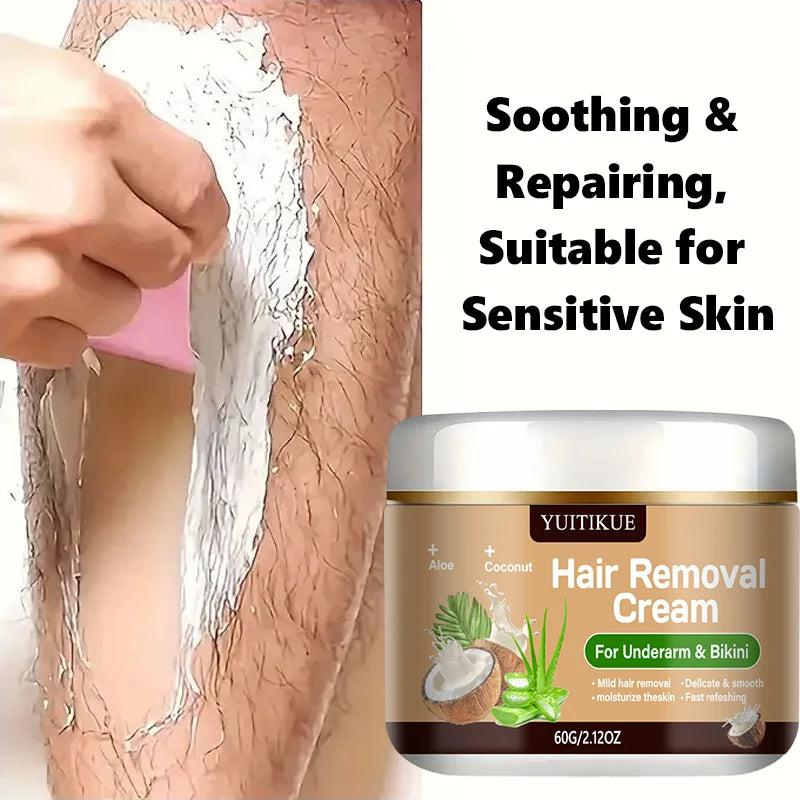 YUITIKUE Hair Removal Cream – Coconut & Aloe Vera, 60g Hair Removal Cream Zpaxo