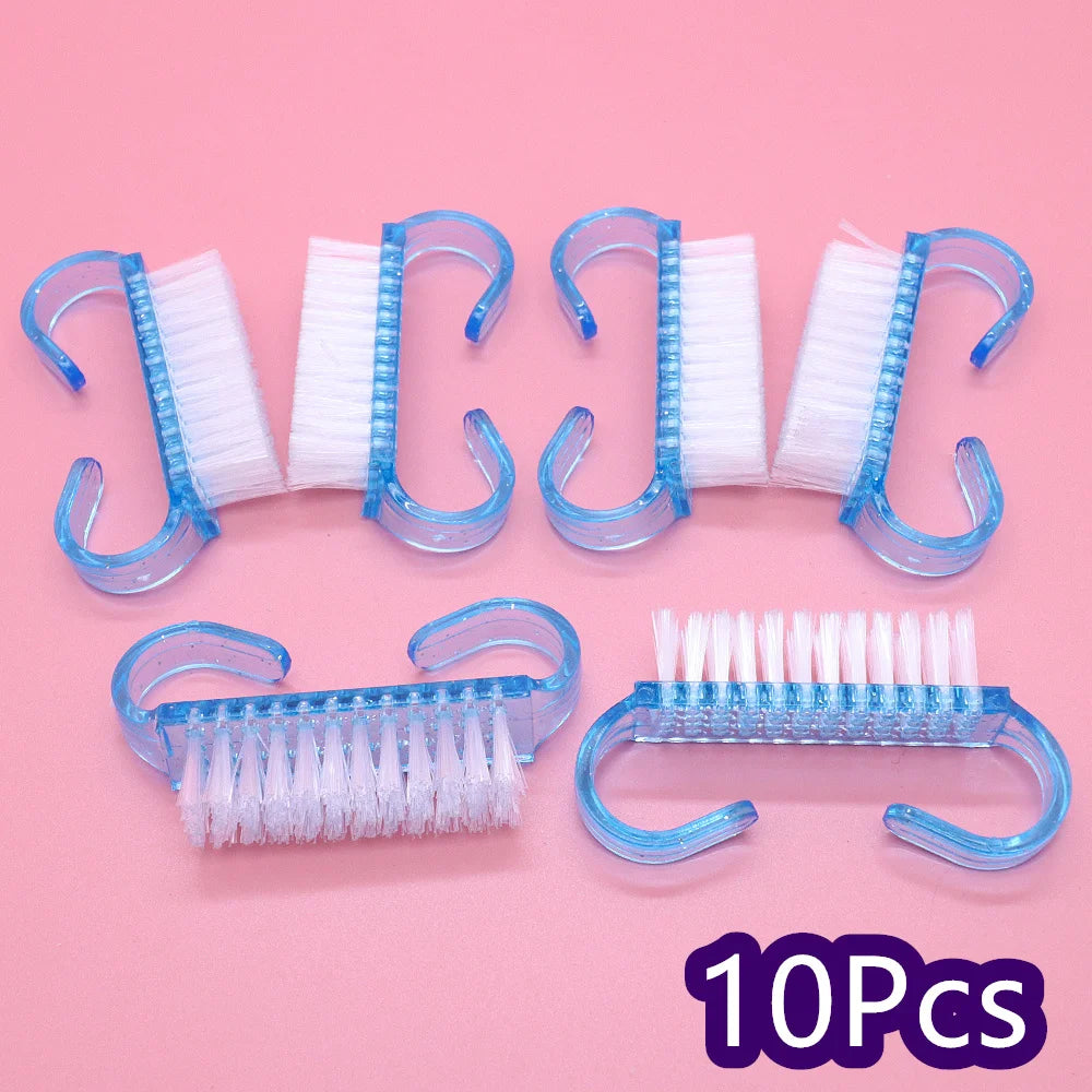 10 Acrylic Nail Art Brushes 4 Colors Manicure Tool Soft Dust Removal Zpaxo 10Pcs Blue