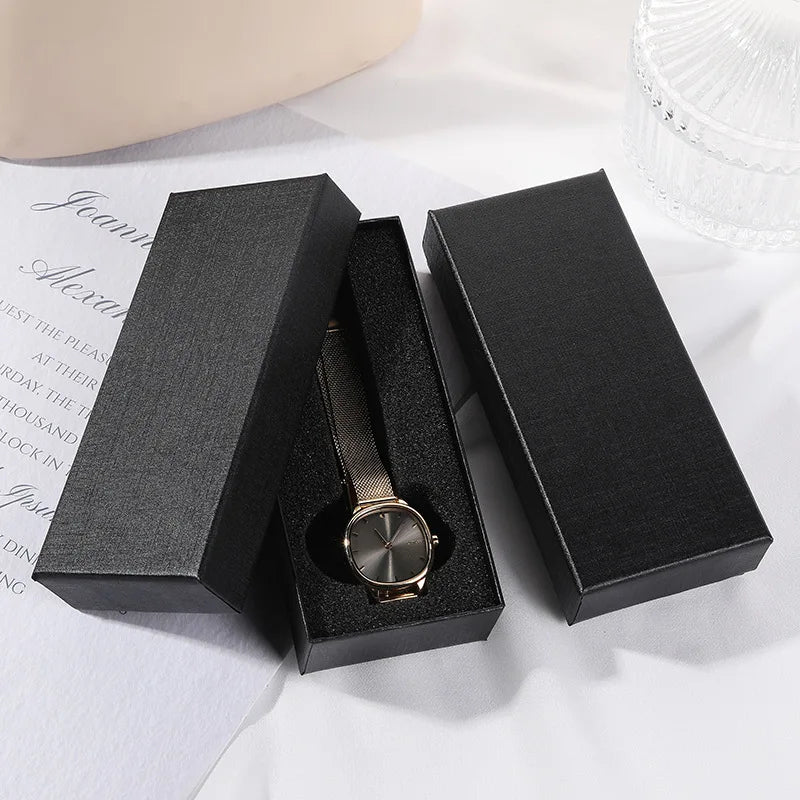 Black Rectangle Watch Box – Elegant Wristwatch Gift Case