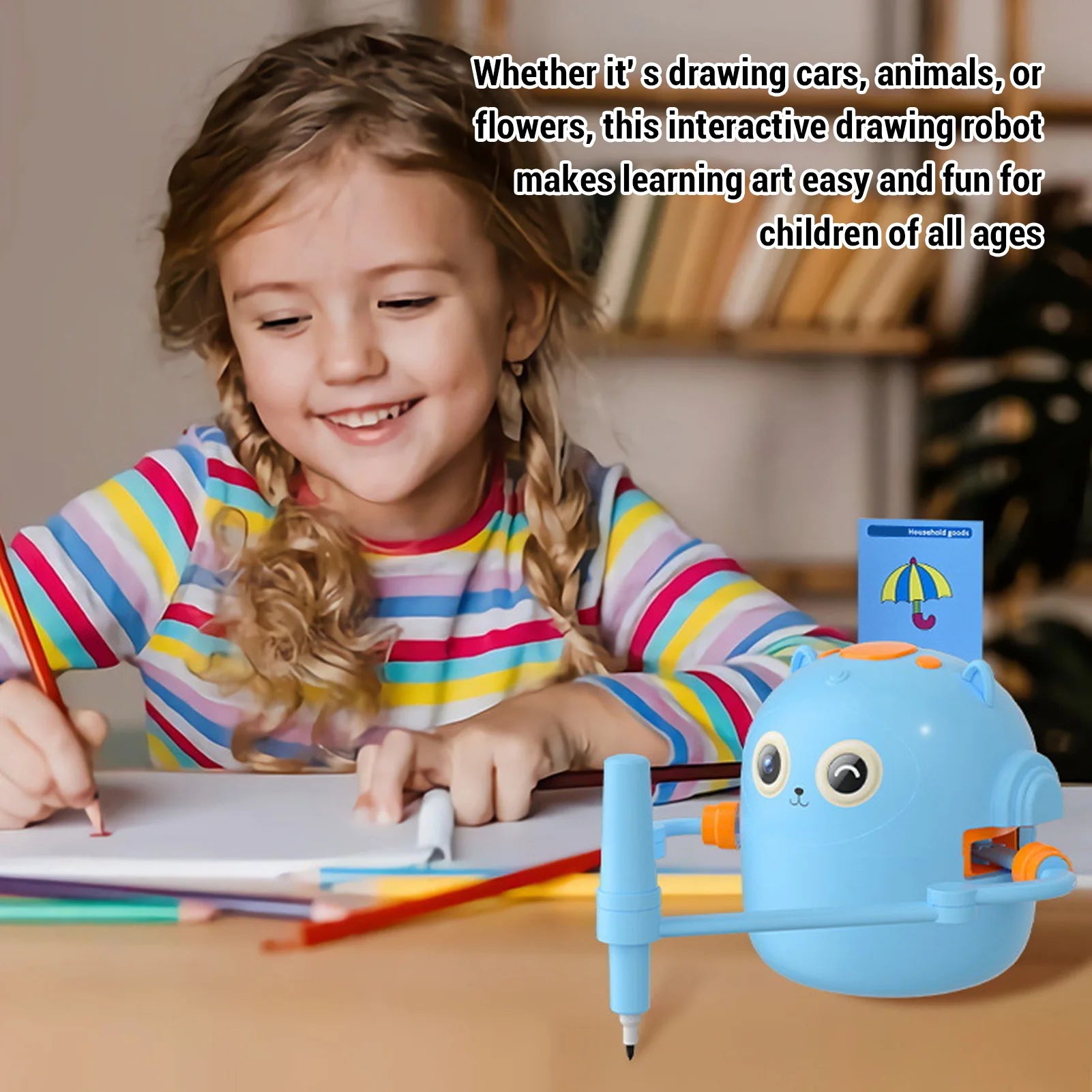 Self Drawing Robot for Kids Interactive Educational Self Drawing Robot Art Artist Painting Learning Toy Zpaxo