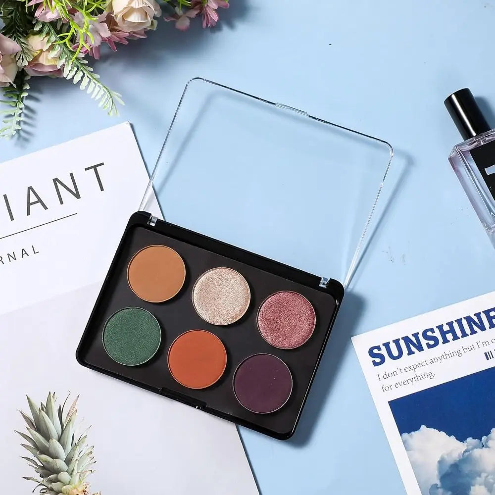 with Frosted Clear Top Magnetic Makeup Palette Plastic Black Empty Eyeshadow Palettes Lightweight Travel Storage Box Zpaxo