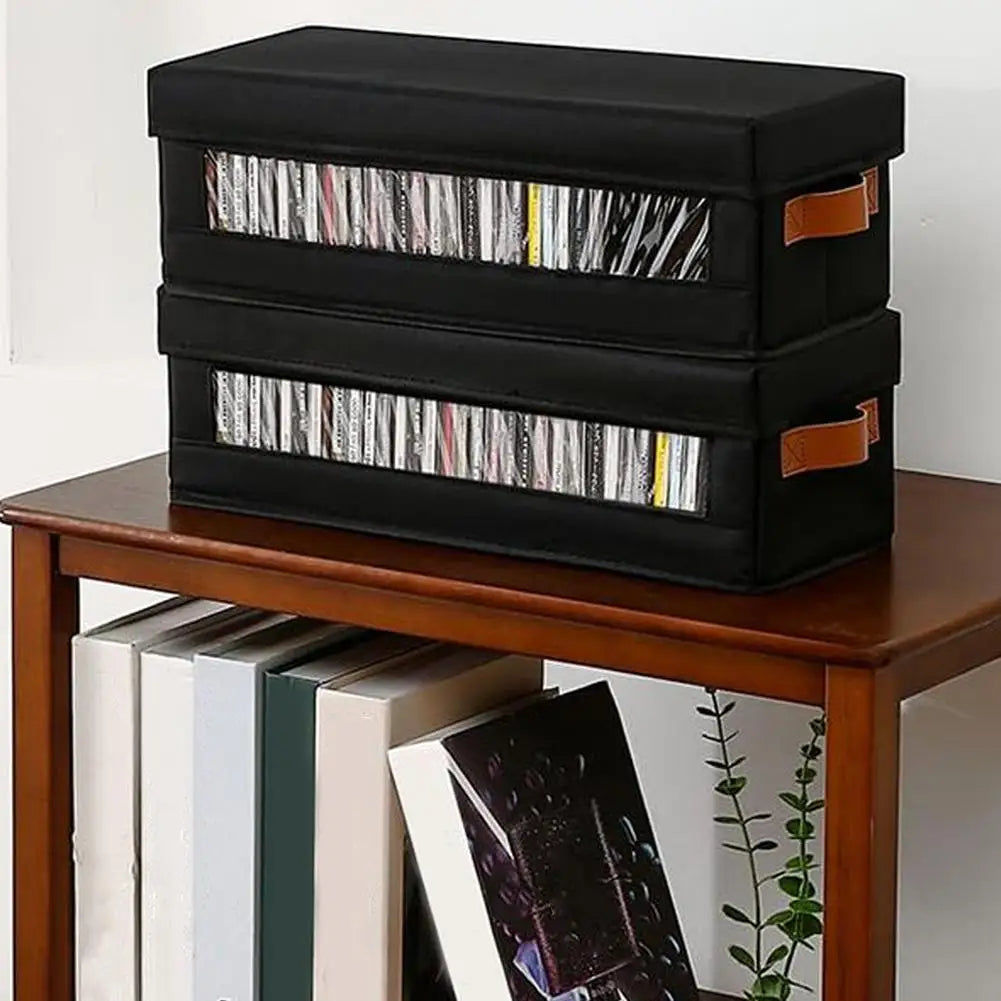 Large Capacity CD DVD Storage Box | Foldable Oxford Fabric Organizer CD DVD Storage Box Zpaxo