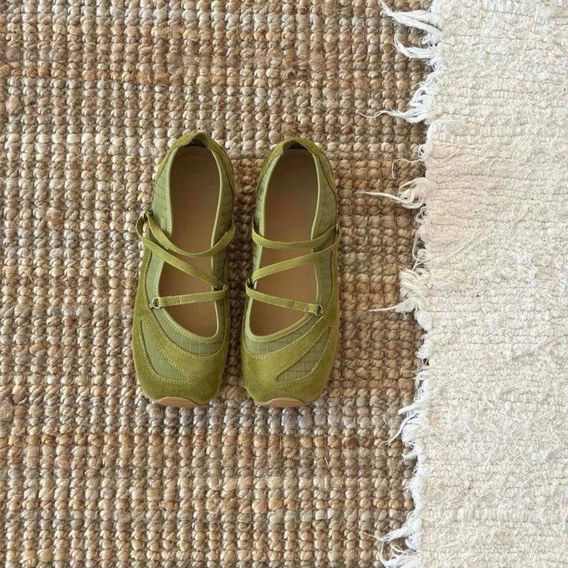 Spring Autumn 2026 Women Square Toe Closed Comfortable Elegant Zpaxo green 39