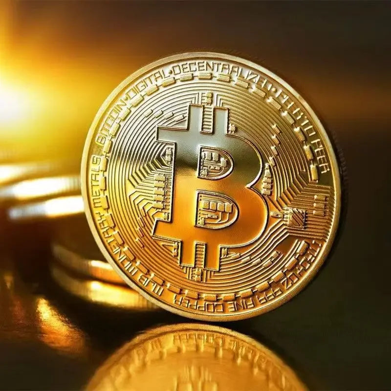 1/5pcsGold Plated Bitcoin Coin Collectible Casascius Bit BTC Art Collection Gift Physical Commemorative Metal Antique Imitation Zpaxo