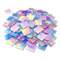 Mini Acrylic Sheets 100 Rainbow Holographic Squares Double-sided