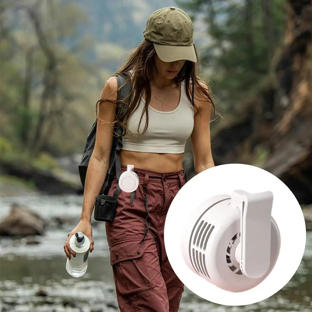 900mah 3 Speeds Portable Mini Clip Fan Hanging Waist Neck Rechargeable Battery Air Cooling for Outdoor Work Hiking Travel ﻿ Zpaxo