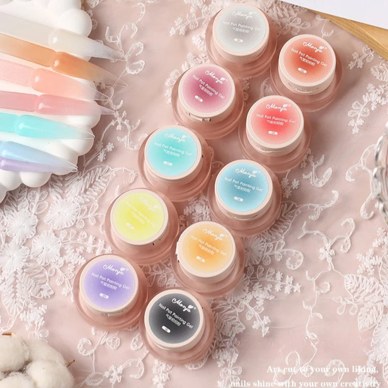 5ml Cushion Patting Gel Polish Ombre Black White Peach Painting Gel French Nail Blush Blooming UV/LED Nail Cushion Gradient Gel Zpaxo