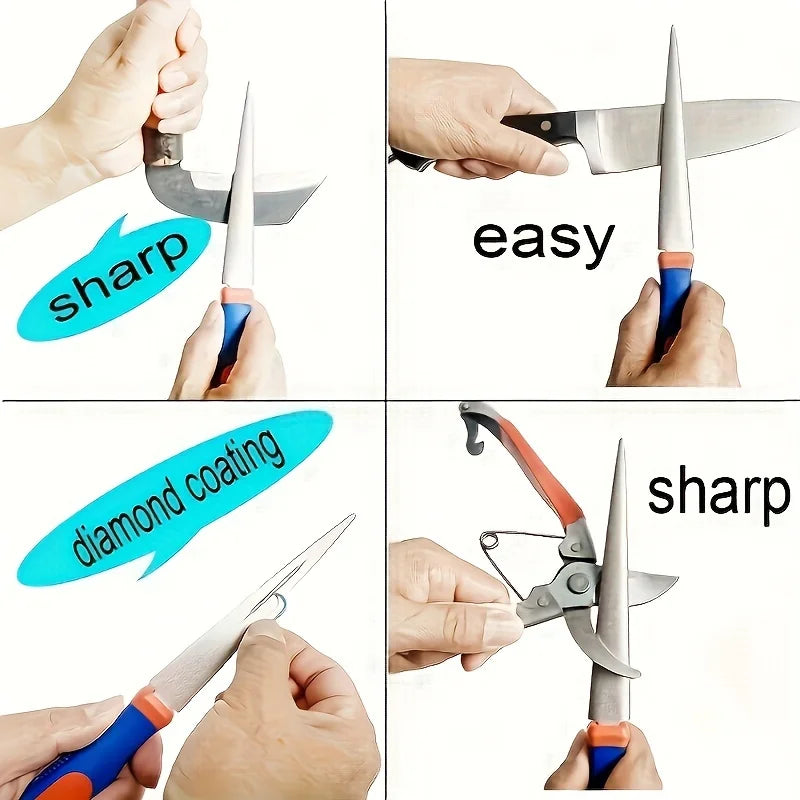 Double-Sided Diamond Knife Sharpening Stone – Flat & Curved Knife Sharpening Stone Zpaxo