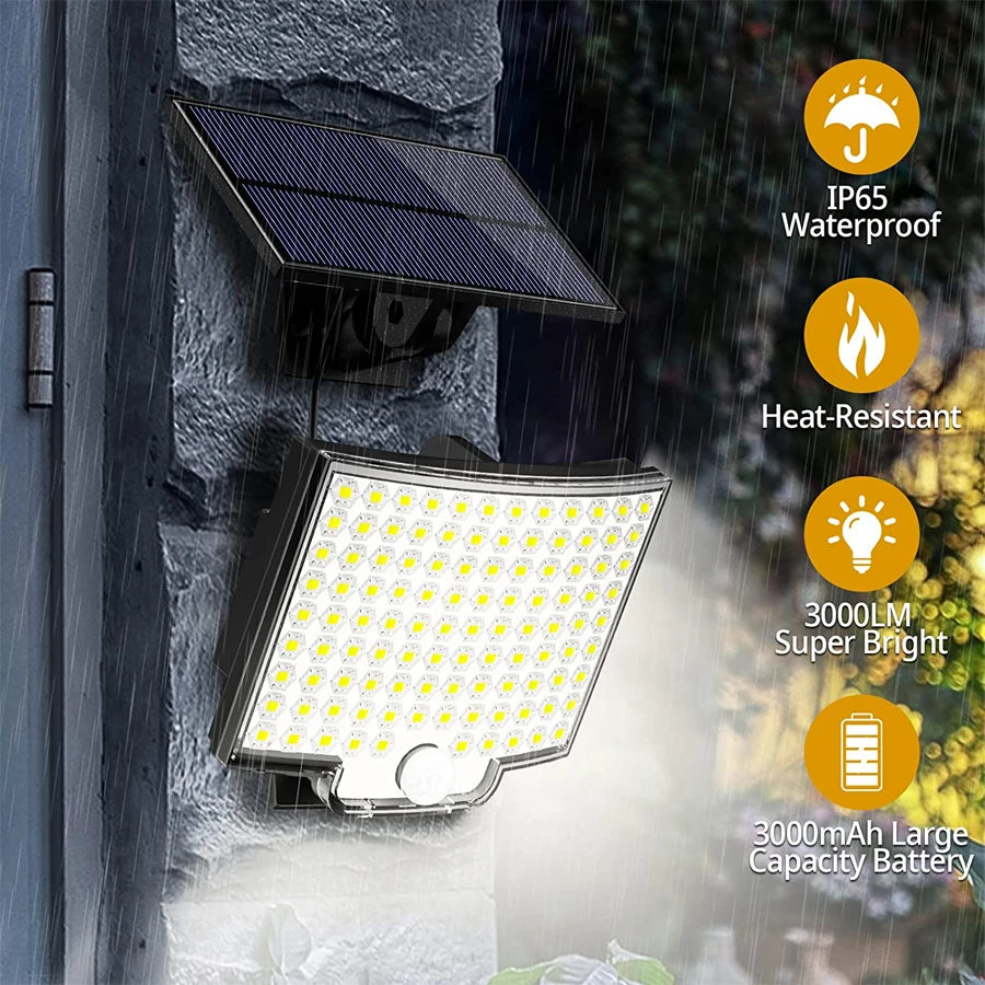 Solar Flood Lights Outdoor 106/318 LED Solar Motion Lights Remote Solar Security Lights Wall Lights Waterproof 3 Modes Garden Zpaxo