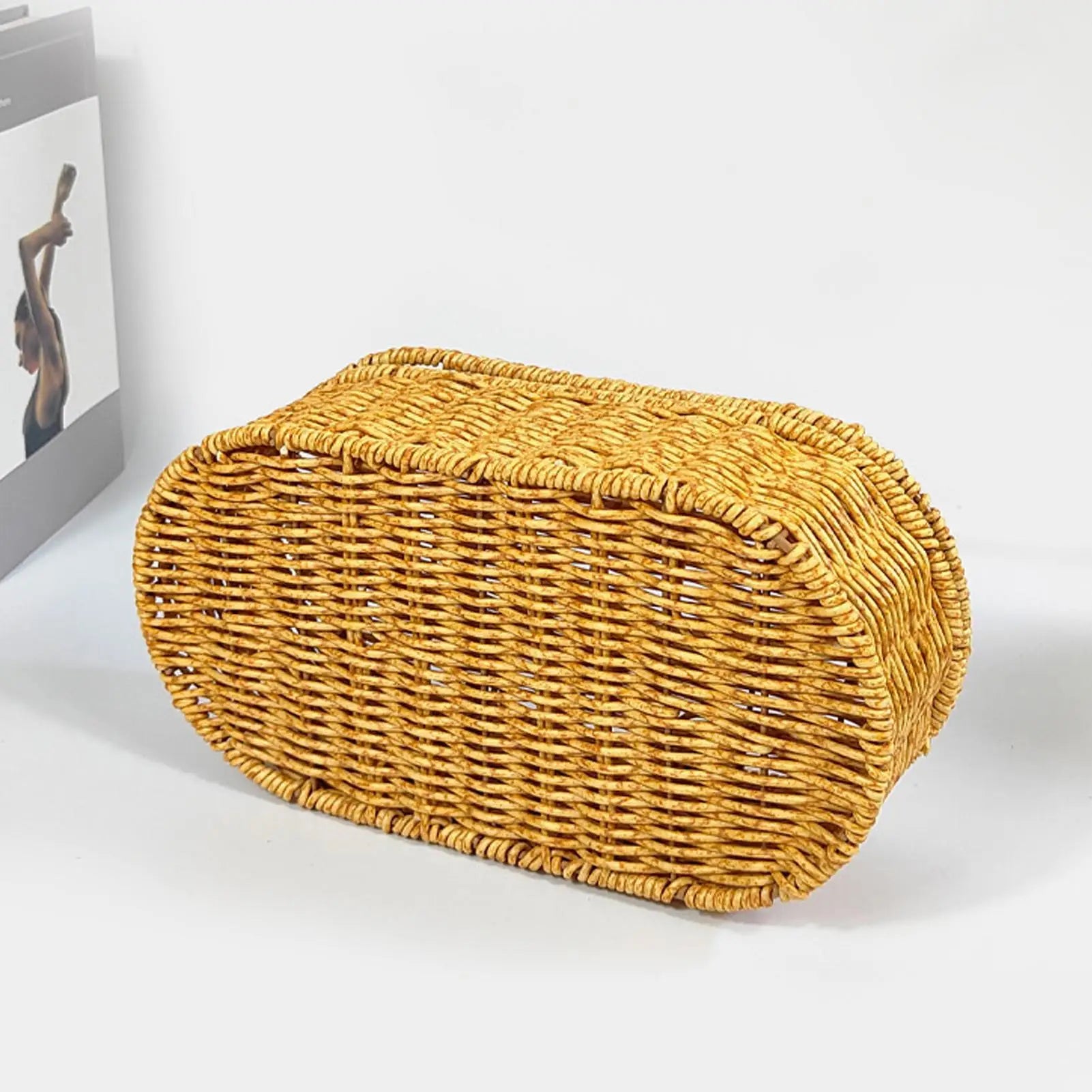 Organizing Baskets Lid Rustic Storage Organizer Dustproof Small