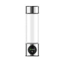 Portable Hydrogen Water Generator Bottle, SPE+PEM Dual Chamber Ionizer, Electrolytic Hydrogen Water Cup with PPB & Time Display Zpaxo Silver