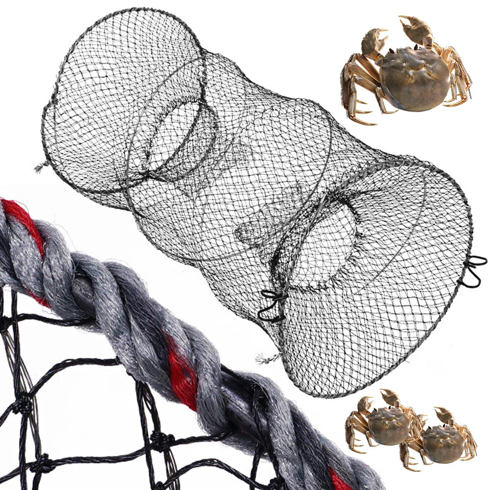 Folding Crab Trap Fishing Net Cage Collapsible Casting Telescopic