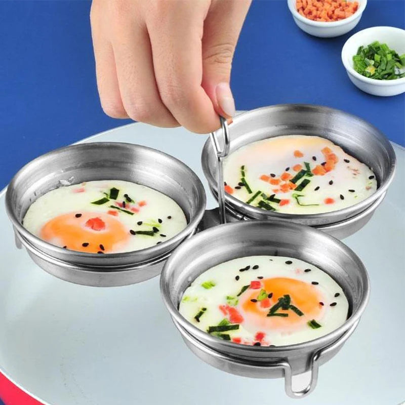 Stainless Steel Egg Poacher Poaching Pan Mould Steamer Steamed Egges