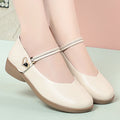 Summer Light Mouth Low Heel Mother Shoes Comfortable Women's Singles Zpaxo MYQ9953 White 35 China Mainland