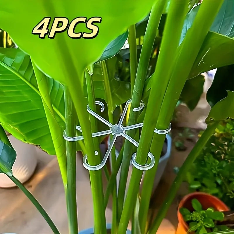 4-piece Plant Stem Support Clips Horticultural Turtle Back Bamboo Zpaxo
