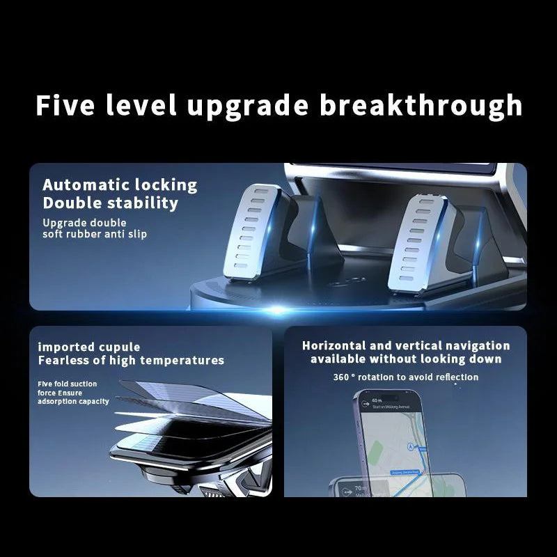 2 in 1 Car Phone Holder With Number Plate Multi Phone Holder Adhesive Stable Anti Shake Car Dashboard Navigation Bracket Zpaxo