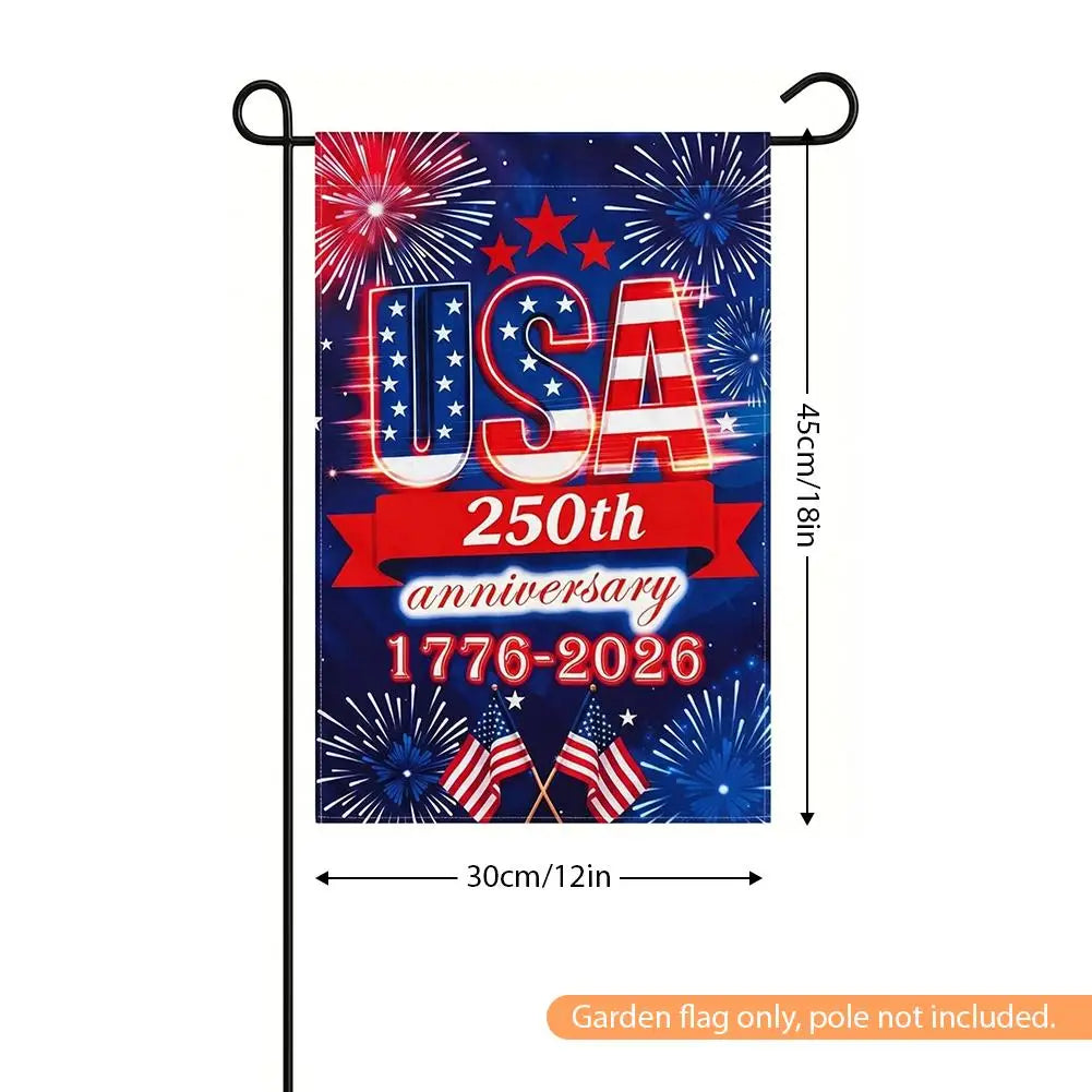 250th USA Anniversary Garden Flag 1776-2026 | Patriotic Yard Decor Patriotic Garden Flag Zpaxo