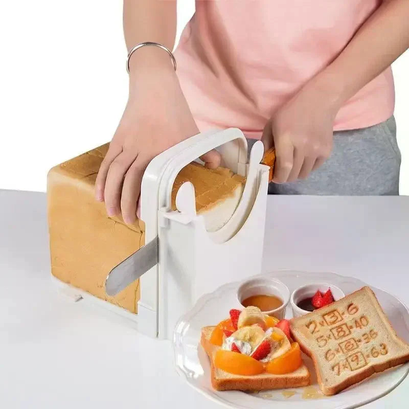 Bread Slicer Adjustable Toast Loaf Slicing Machine Foldable Plastic Bread Cutting Guide Tools For Homemade Bread Kitchen Baking Zpaxo